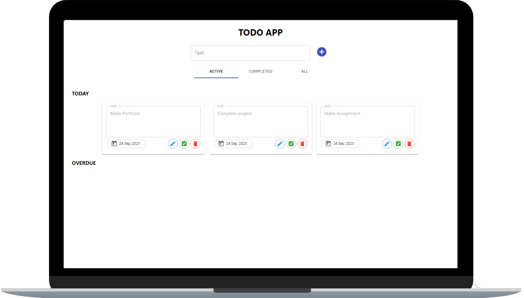 todo list project display